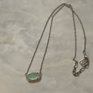 Kendra Scott Elisa Silver Necklace with Opal  Pendant
